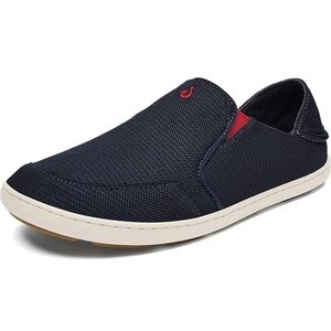 Olukai Men's Nohea‎ Mesh Carbon Deep Red slip ons